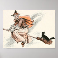  heks met Poster van de ruimte en de kat