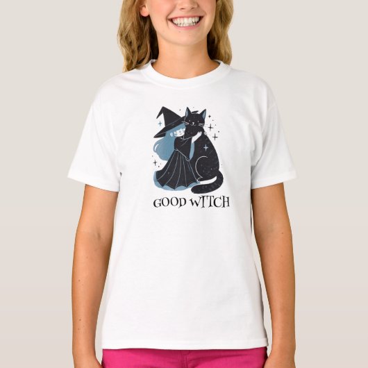 heks met zwarte kat t-shirt (Voorkant)