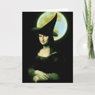 Heks Mona Lisa Halloween Volle Maan Kaart