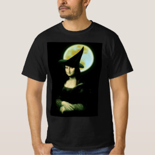 Heks Mona Lisa Halloween Volle Maan T-shirt
