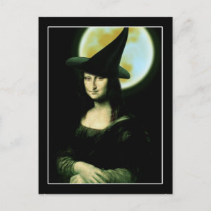 Heks Mona Lisa Halloween Vollemaan Briefkaart