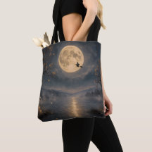 Heks onder Volle Maan Gothische Halloween Meer