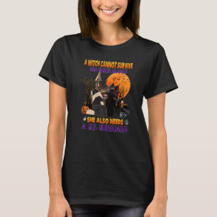 Heks Op Wijn Zij Heeft Een St Bernard Hond Hallowe T-shirt