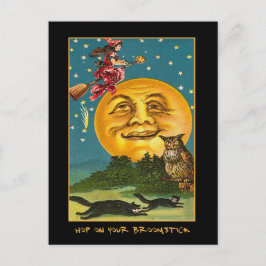  heks over de maan met bloederige tekst nodigen ui uitnodiging briefkaart