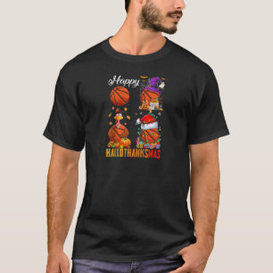 Heks Pelgrim Santa Basketbal Ballen Happy HalloTh T-shirt