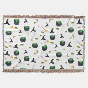 Heks Pet bezem caldron halloween patroon Deken