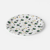 Heks Pet bezem caldron halloween patroon Papieren Bordje (Gekanteld)