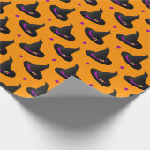 heks pet halloween patroon cadeaupapier (Hoek)