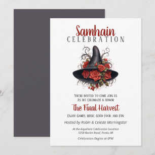 Heks Pet Samhain Oogst Halloween Party Kaart