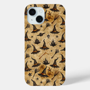 heks Petten & bezemstelen Halloween Pattern