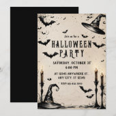 Heks Petten Halloween Party Kaart (Voorkant / Achterkant)