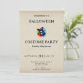 Heks Regenboog Haar Kleurrijk Halloween Kaart (Staand voorkant)