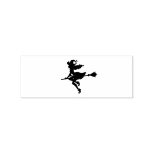 Heks Rijden een bezem Halloween Thunder_Cove Rubberstempel