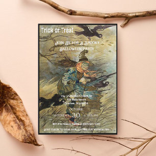  heks Spooky Halloween Party Invitation Kaart