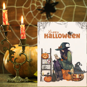  heks tarot enge pompoen Halloween Briefkaart