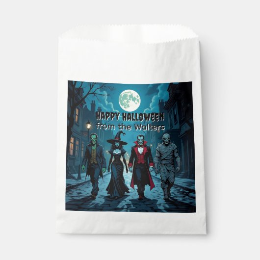 Heks, Vampier, Dracula en Mummy Halloween Party Bedankzakje (Voorkant)