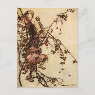 Heks Verstrikt in Doornen door Arthur Rackham Briefkaart