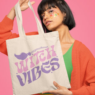 Heks Vibes Halloween Magic Broom Tote Bag
