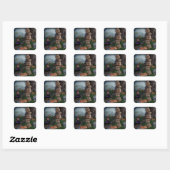 heks vierkante sticker (Vel)