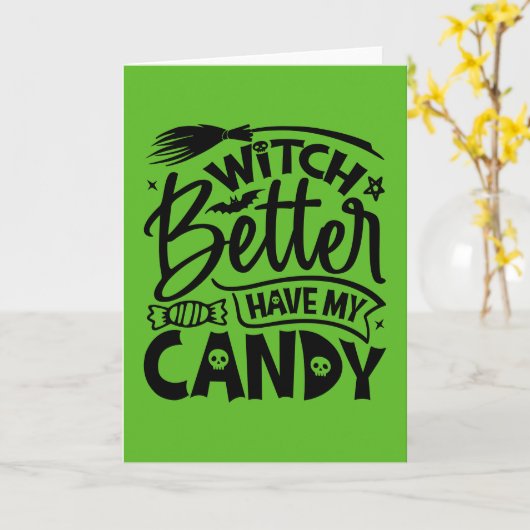 Heks, zorg dat je mijn snoep terug hebt kaart (Gele Bloem)