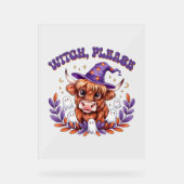 Heksen alsjeblieft Highland Koe Halloween Acryl Bord (Voorkant)