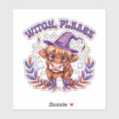 Heksen alsjeblieft Highland Koe Halloween Sticker (Vel)