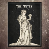 Heksen antieke ets  uitnodiging briefkaart