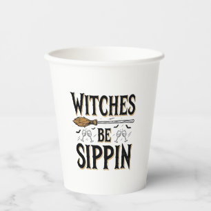 Heksen Be Sippin Vintage Halloween Drink Shirt_1 Papieren Bekers