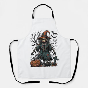 Heksen Boeman Halloween Pompoen Shirt Vintage Schort