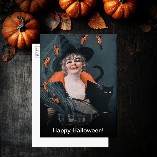  heksen brouwen kreeften kat groot Briefkaart