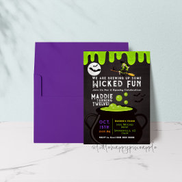 Heksen Cauldron Halloween Verjaardag Uitnodiging