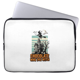 Heksen Chocolade Shirt Zoete Halloween Behandeling Laptop Sleeve
