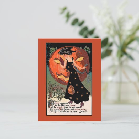 Heksen dansen Halloween Wenskaart Briefkaart (Staand voorkant)