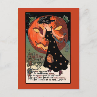 Heksen dansen Halloween Wenskaart Briefkaart
