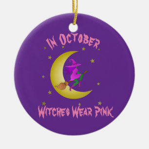 Heksen dragen roze in oktober Thunder_Cove Keramisch Ornament