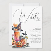 Heksen Drinken op! Halloweenfeest Kaart (Voorkant)