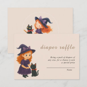 Heksen- en katten thema babyshowerboek voor baby informatiekaartje