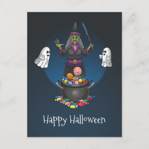Heksen en spoken trick or treat Halloween-feest Briefkaart