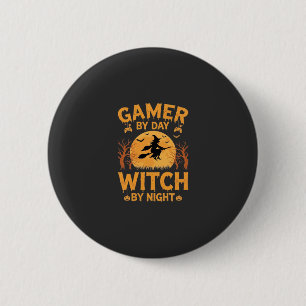 Heksen Gamer Halloween Gaming Ontwerp Ronde Button 5,7 Cm