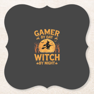 Heksen Gamers Halloween Gaming Design Kartonnen Onderzetters