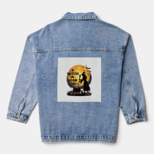 Heksen Goede Tijd Halloween Maan Ketel_1 Denim Jacket