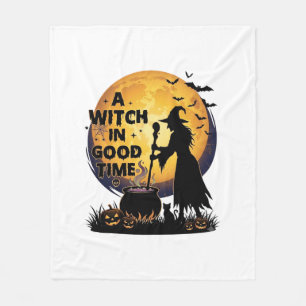 Heksen Goede Tijd Halloween Maan Ketel_1 Fleece Deken
