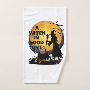 Heksen Goede Tijd Halloween Maan Ketel_1 Handdoek
