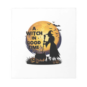 Heksen Goede Tijd Halloween Maan Ketel_1 Notitieblok