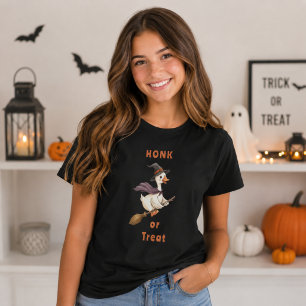 Heksen Halloween Gans Toeter of Snoep Vrouw T-shirt