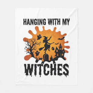 Heksen Halloween Heksenbezem Behekst Huis Fleece Deken