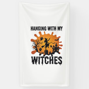 Heksen Halloween Heksenbezem Behekst Huis Spandoek