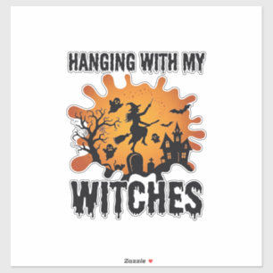 Heksen Halloween Heksenbezem Behekst Huis Sticker