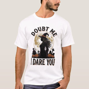 Heksen Halloween T-shirt met vintage maan kerkhof