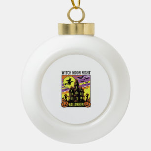 Heksen Halloween T-shirt Vintage Geheime Huis Nach Keramische Bal Ornament
